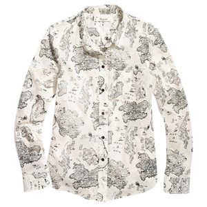 Madewell Map Print Button Down XS